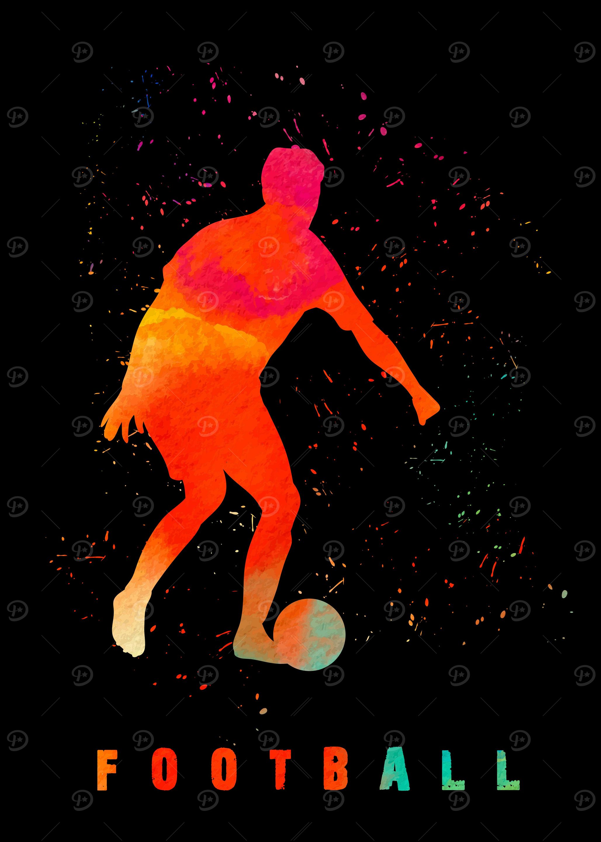 Football Player Colorful