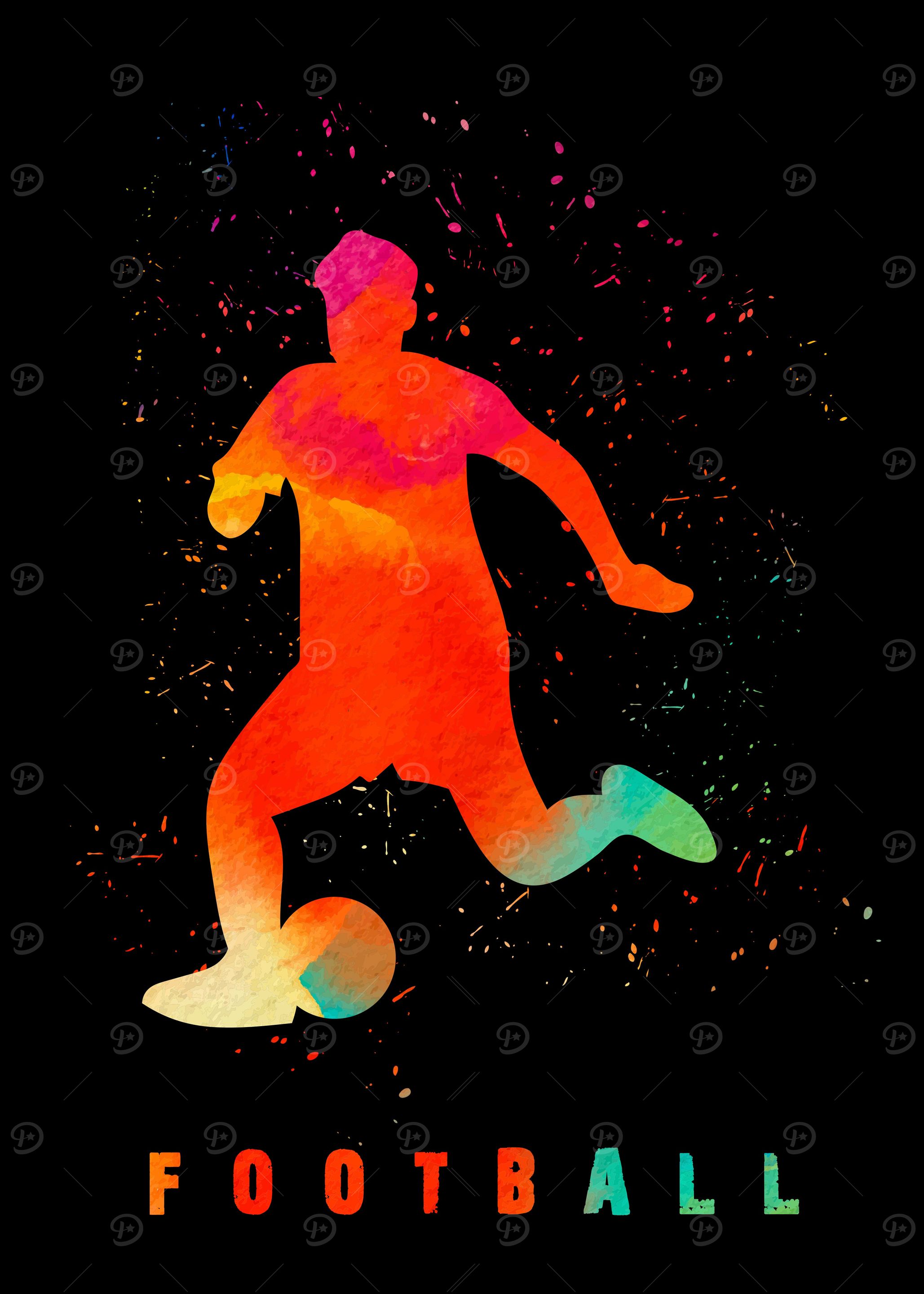 Football Player Colorful