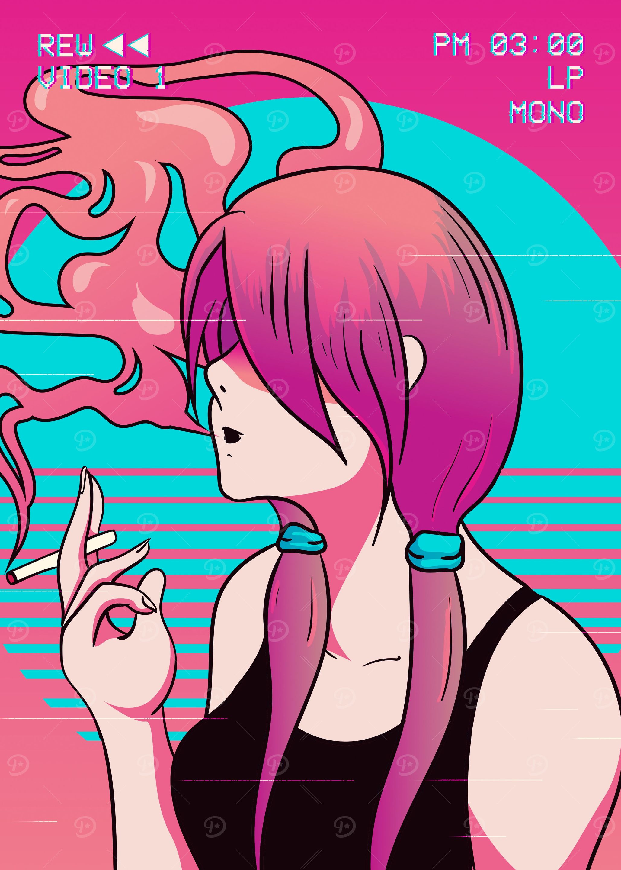 Emo Anime Girl Vaporwave