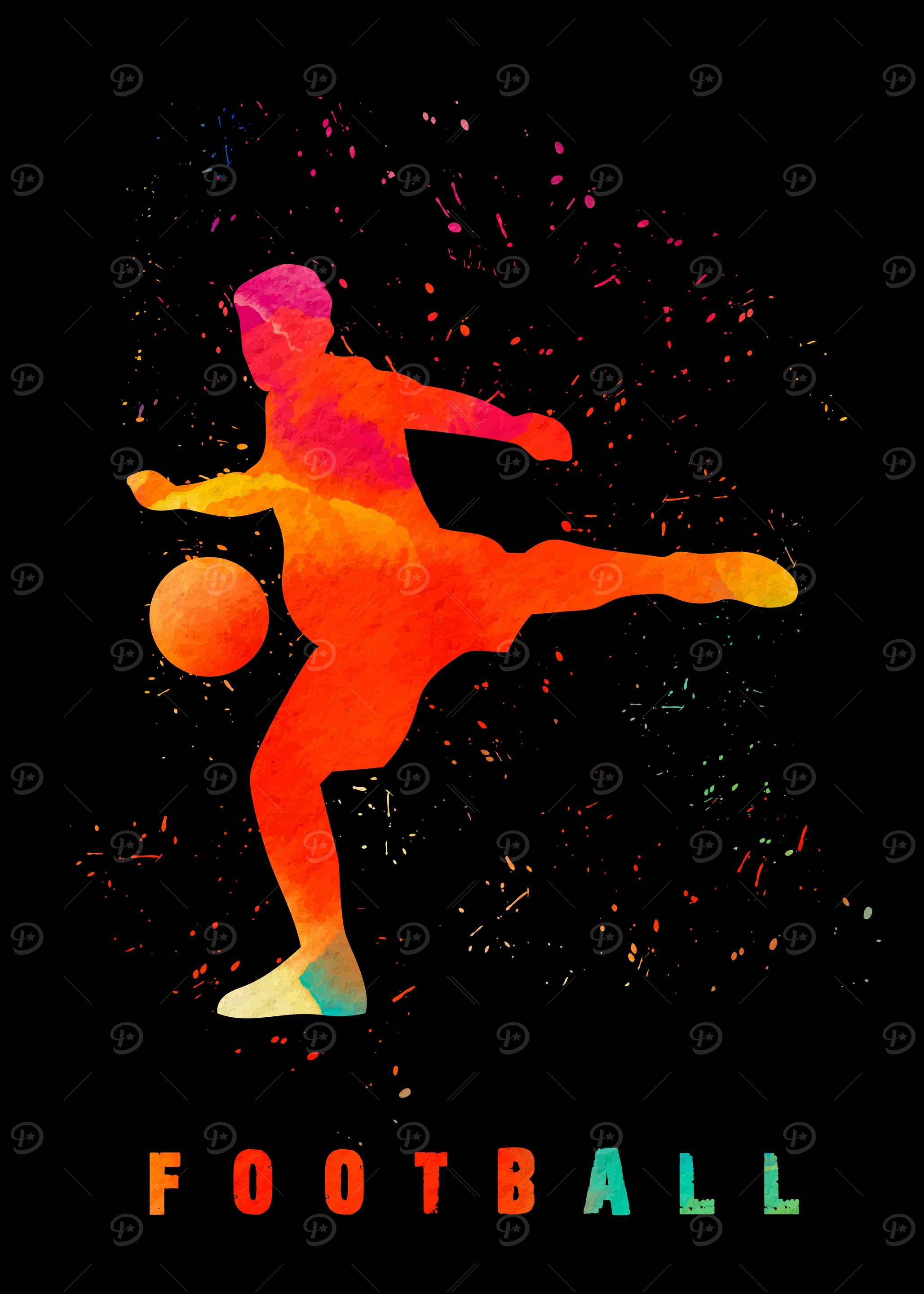 Football Player Colorful