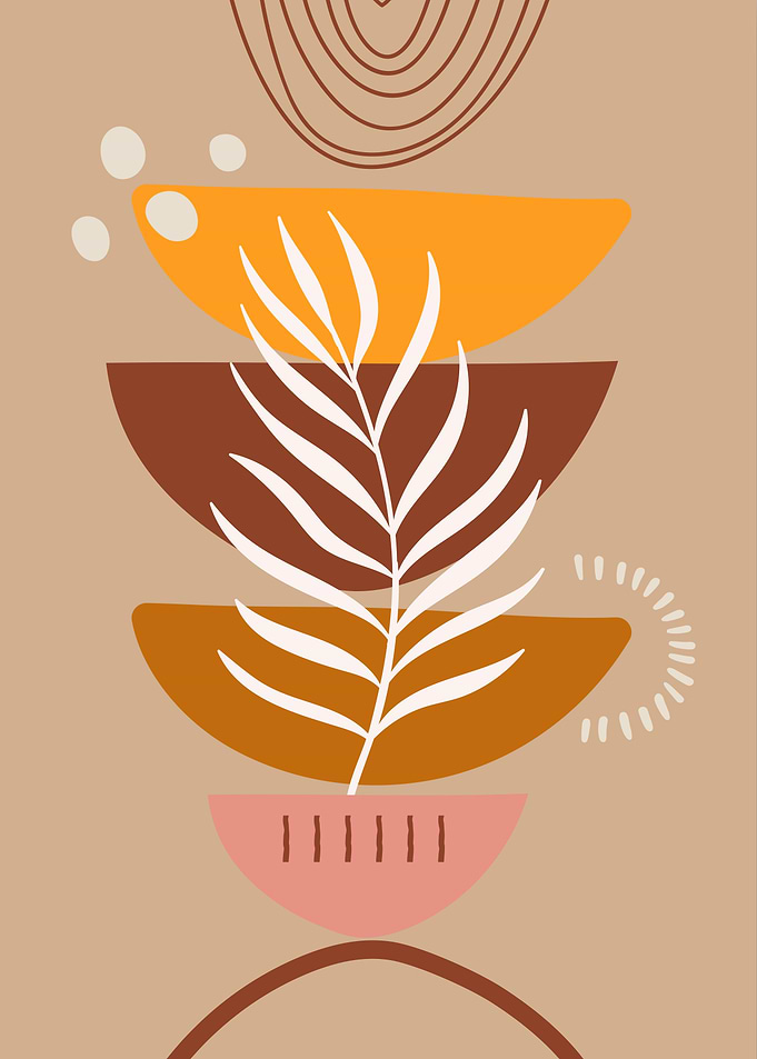 Bohemian leaf moon phases