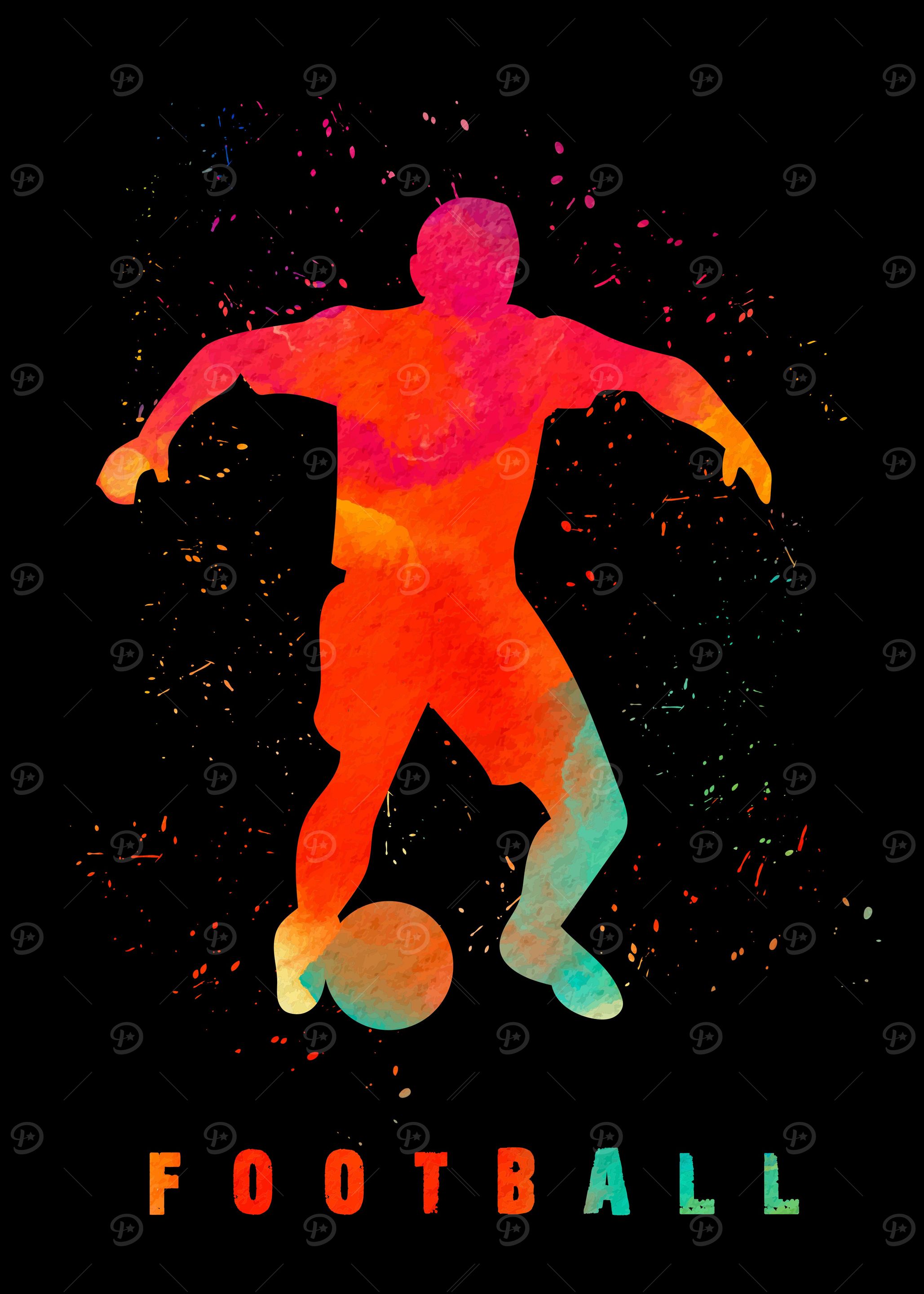 Football Player Colorful