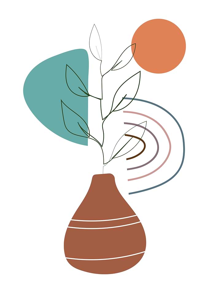 Leaf vase boho rainbowline