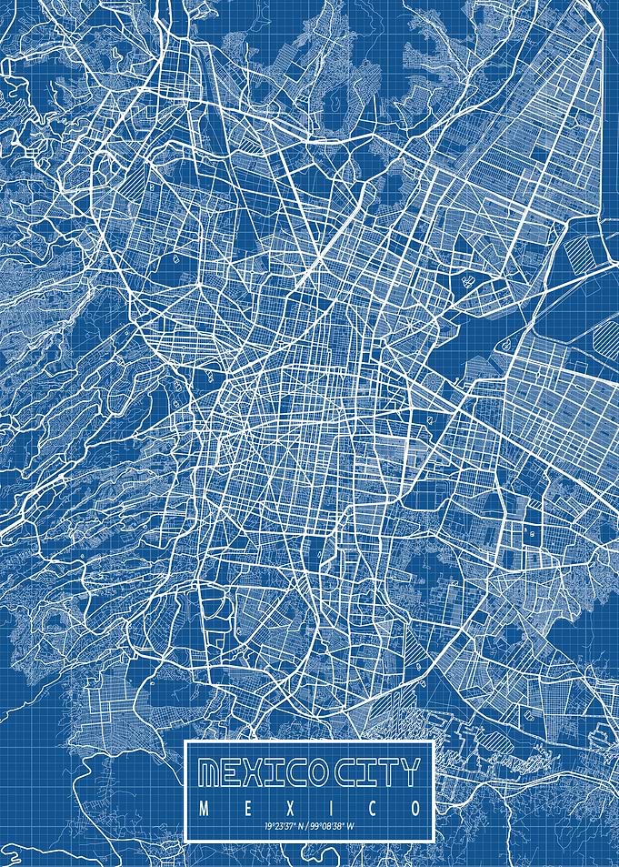 Mexico City Map Blueprint