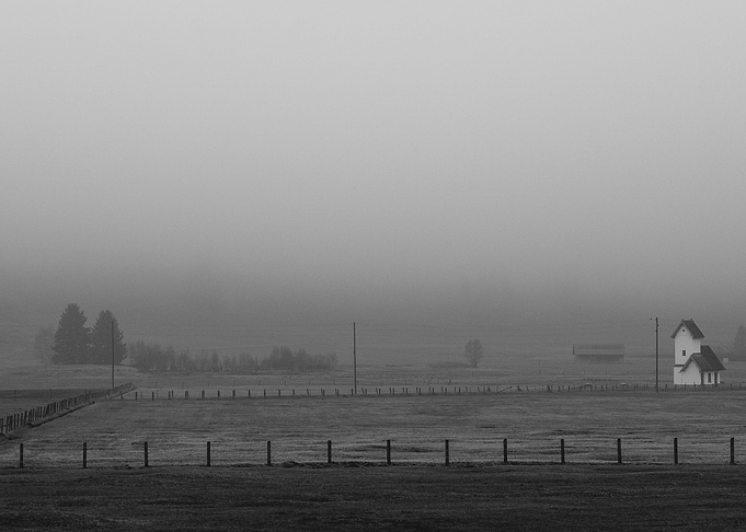 Foggy Chapel in the Marsh