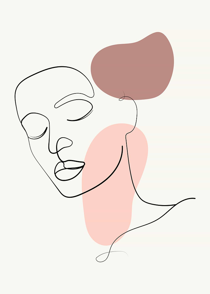 Woman face continuous line