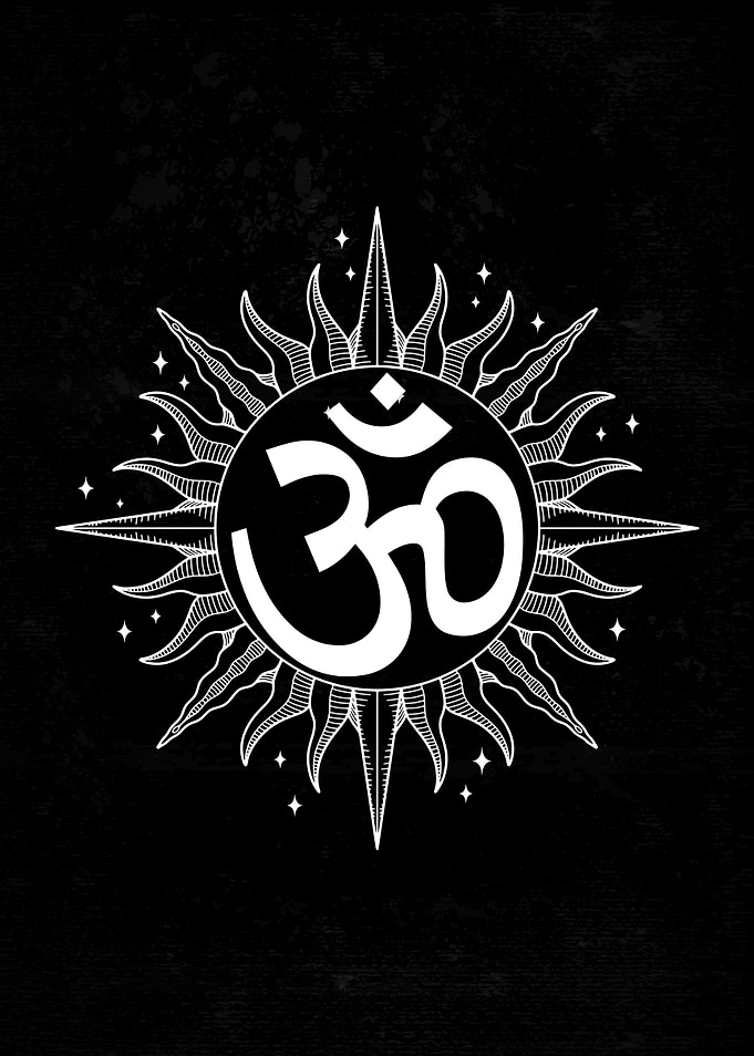 Celestial Om Sign With Sun