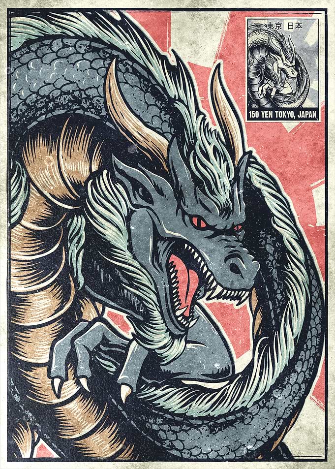 Japanese Dragon Retro