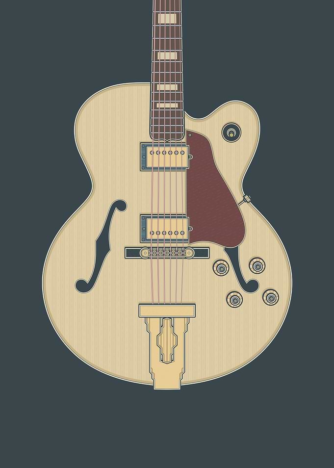Antique Hollow Body Guitar