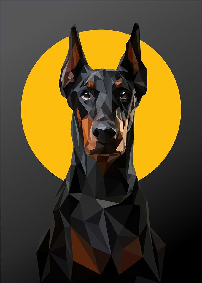 Doberman dog pop art