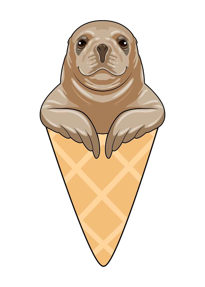 Seal Ice cream cone