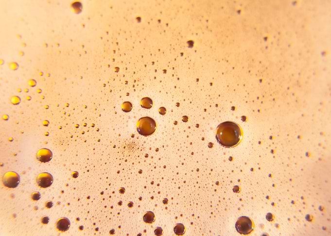 Beer foam above tasty