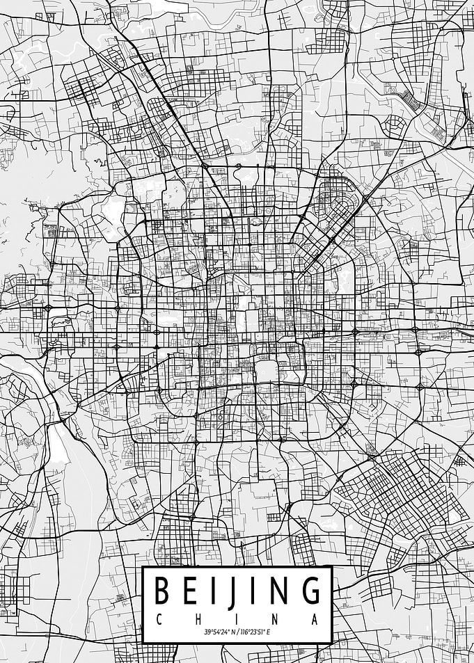 Beijing City Map Light