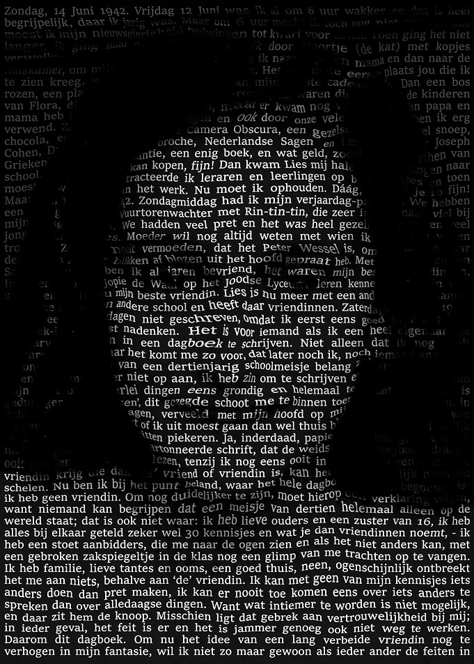 Anne Frank Text Portrait