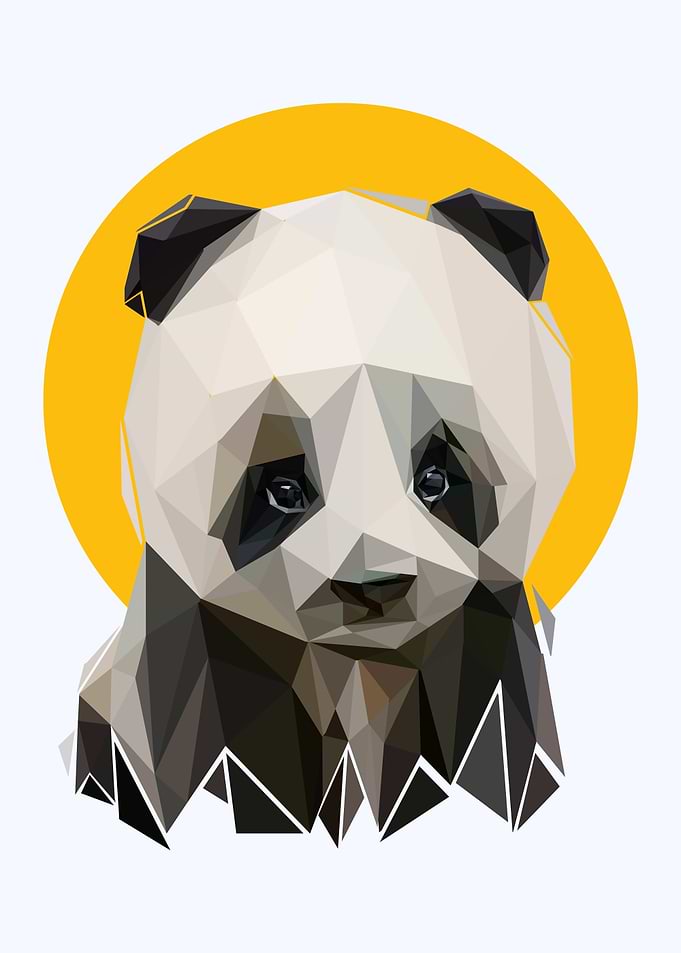 Panda nursery animals art