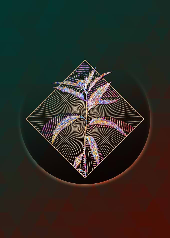 Geometric Mosaic Dayflower