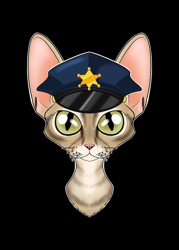 Police Devon Rex Cat