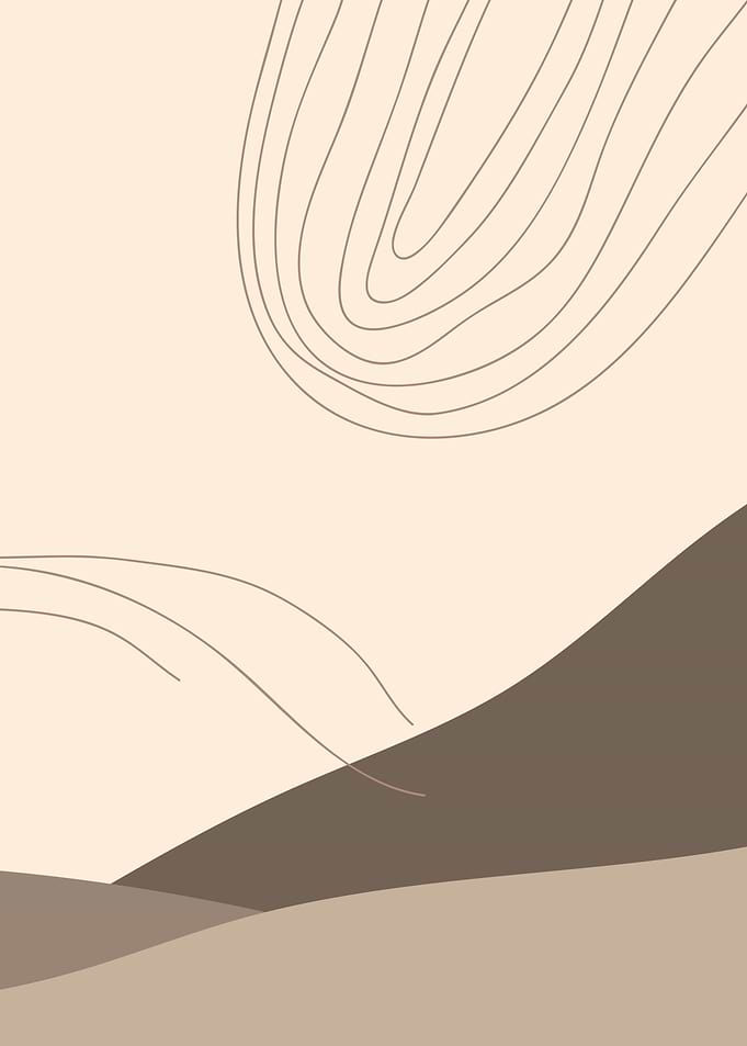 Mountain hill one line art