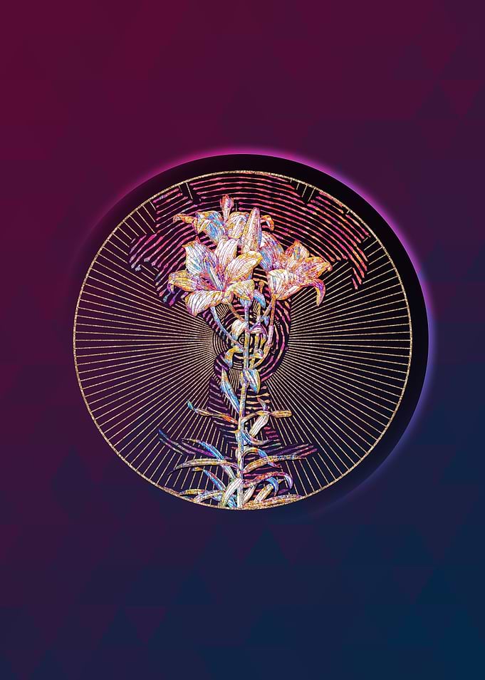 Geometric Mosaic Fire Lily