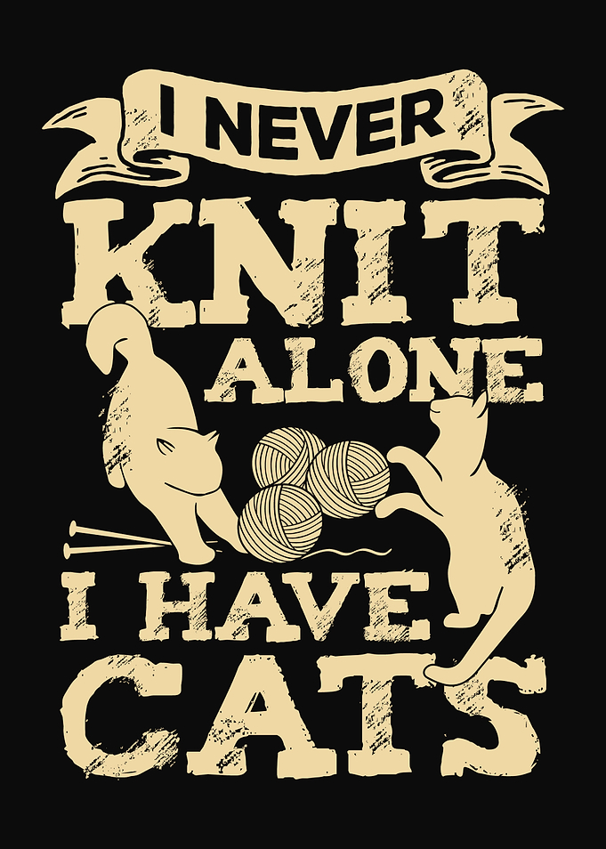 Knitting Cat Lover Design