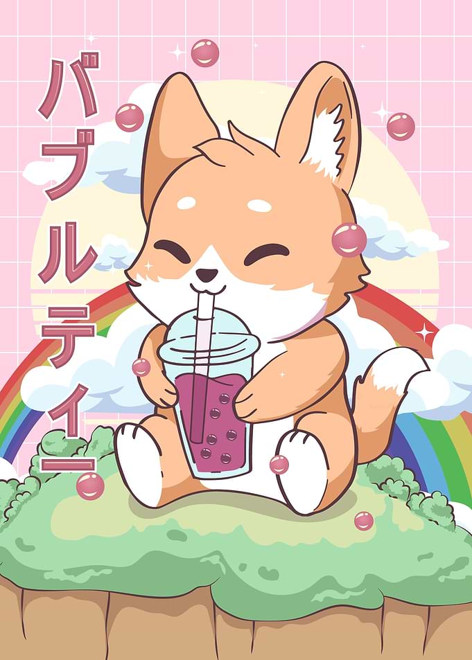 Kawaii Fox Boba Tea