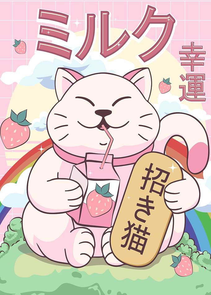 Neko Cat Strawberry Milk
