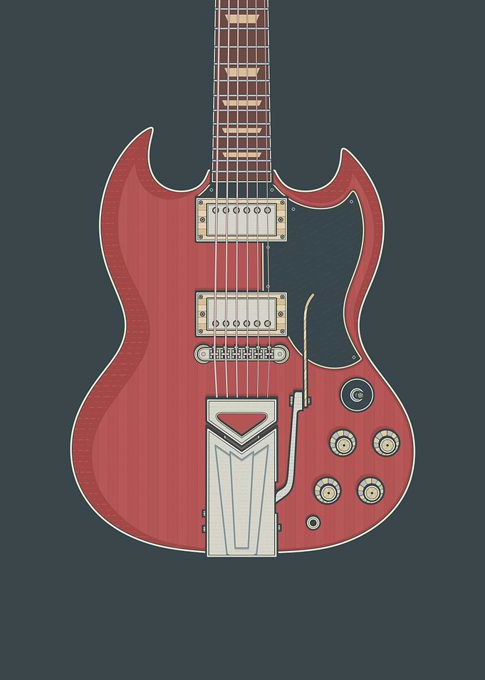 Cherry Solid Guitar