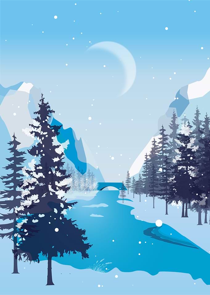 Winter Snow River