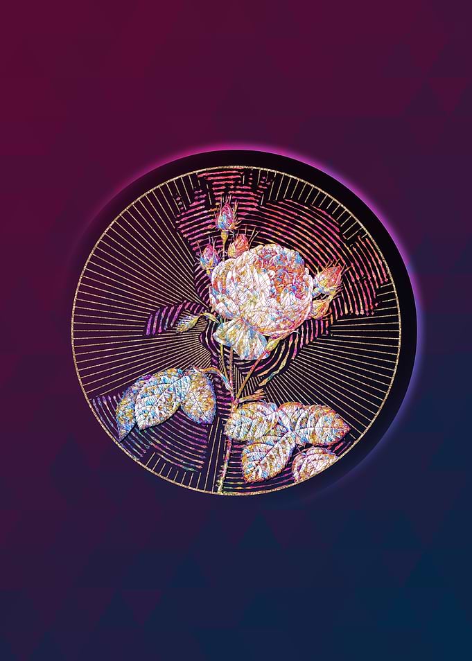 Pink Cabbage Rose Mosaic