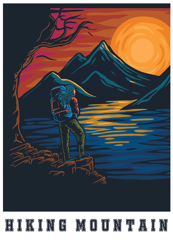Posters Hiking Mountain