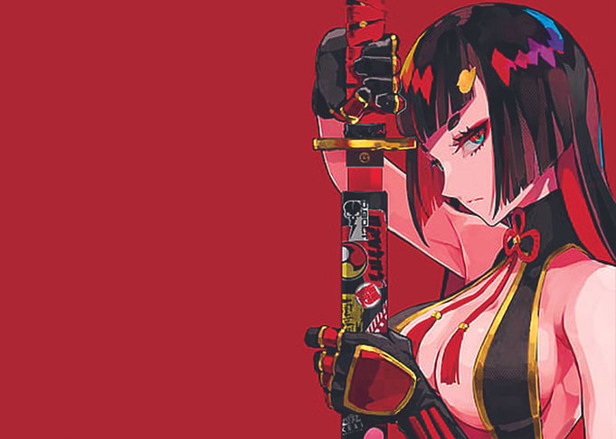 Swordsman Geisha Art
