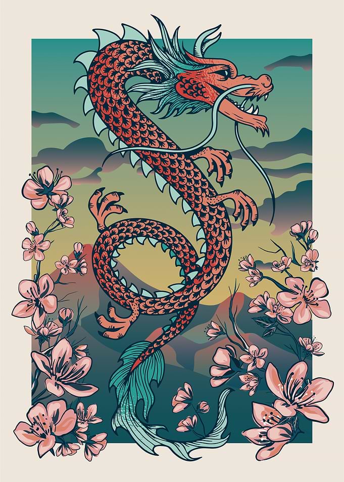 Dragon nature flowers