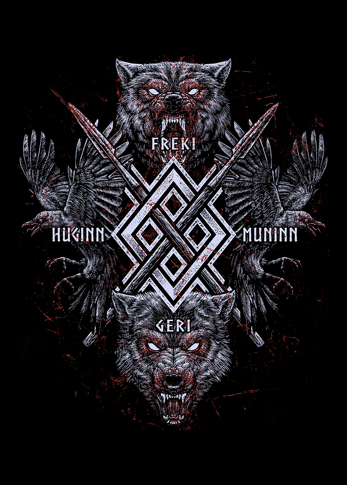 Wolf Viking Raven of Odin