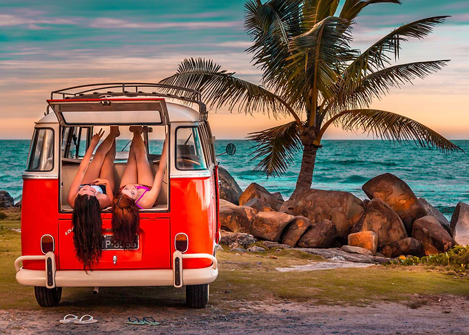 Van surfer girls