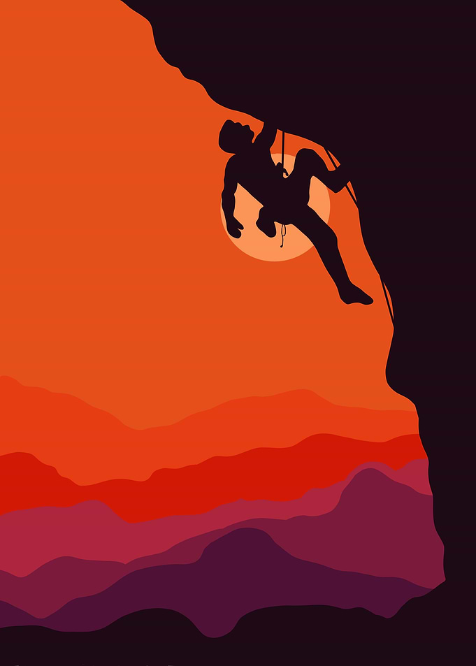 Rock mountain climbing