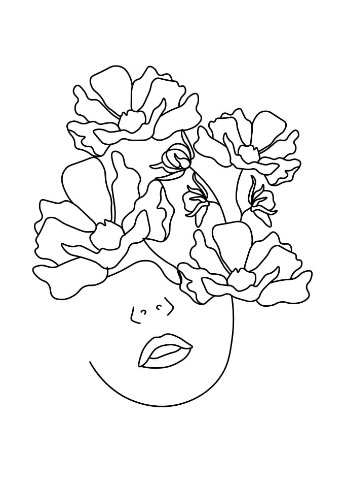 Abstract Floral woman