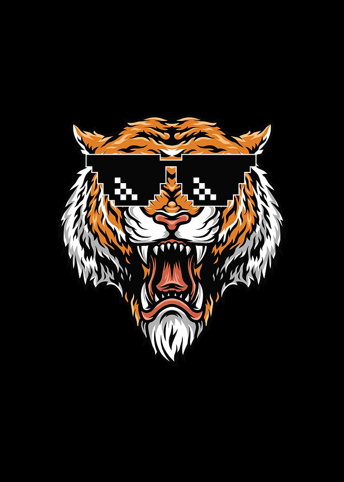 Tiger With Pixel Glass