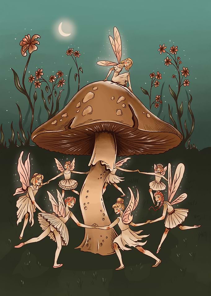 Fairies Dancing Mushroom