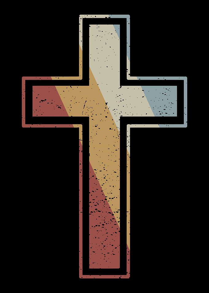Jesus Cross Retro Vintage