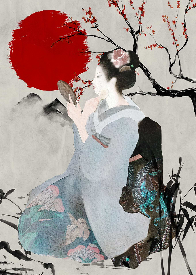 Japanese Girl Watercolor