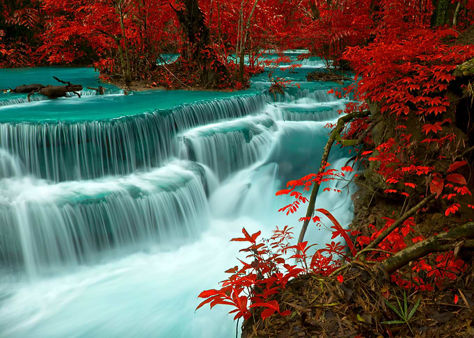 Japaneese Red Waterfall