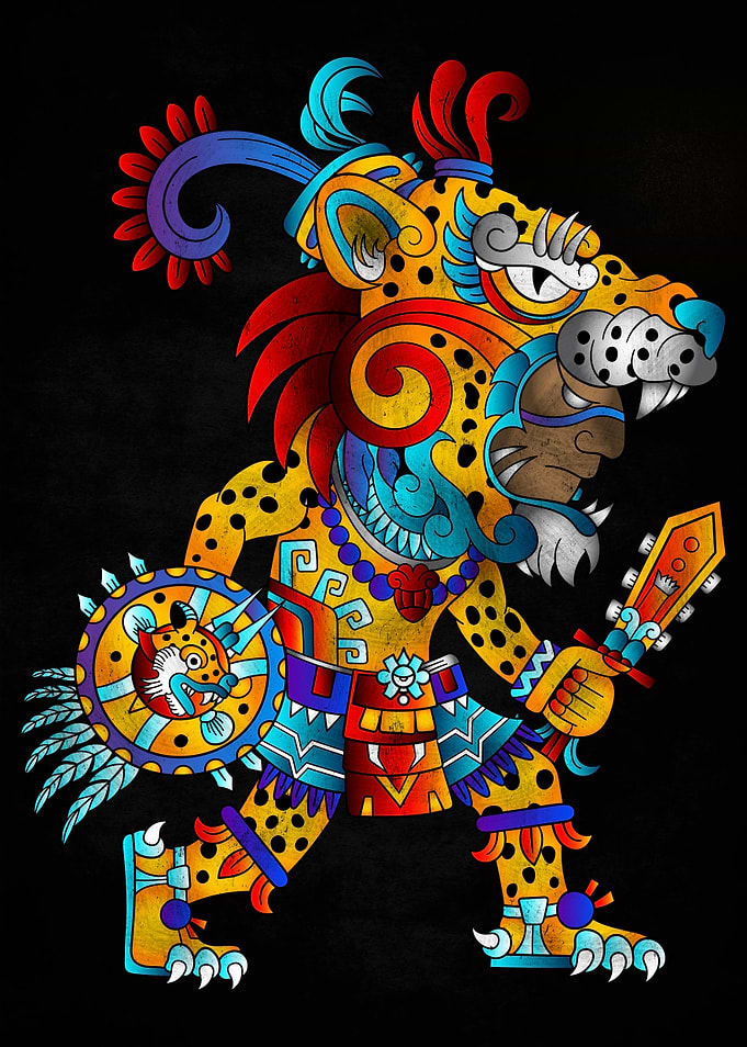 skull jaguar aztec warrior