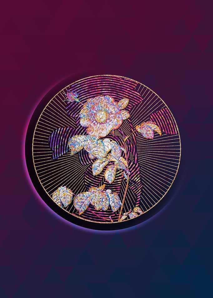 Gold Geometric Mosaic Rose