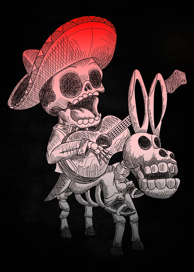 mexican skull mariachi