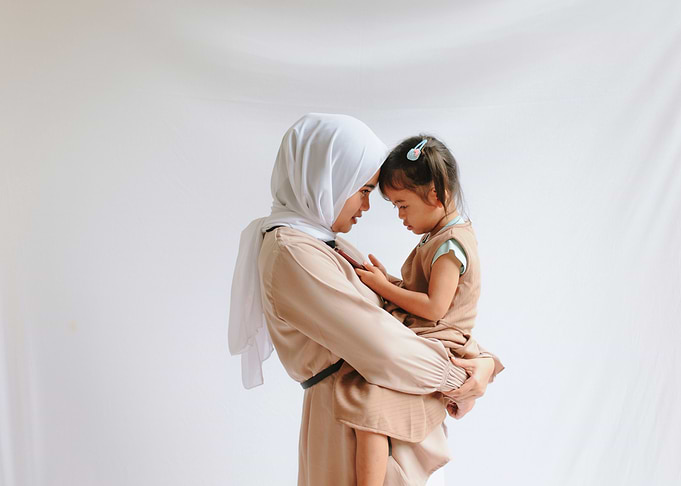 Beautiful mother and child