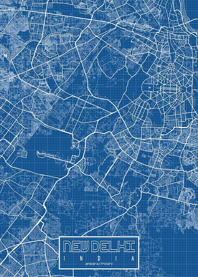 New Delhi Map Blueprint