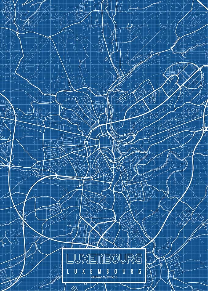 Luxembourg Map Blueprint
