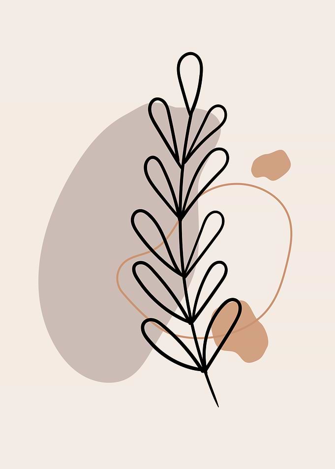Abstract shapes floralleaf