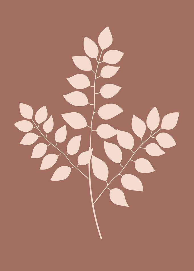 Tropical leaves modern art