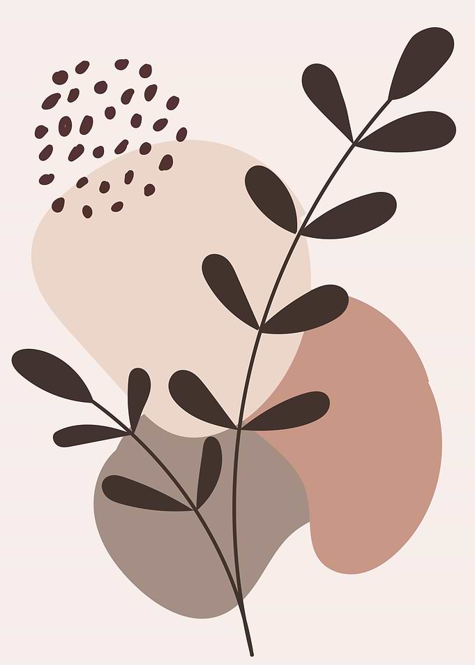 Midcentury leaf modern art